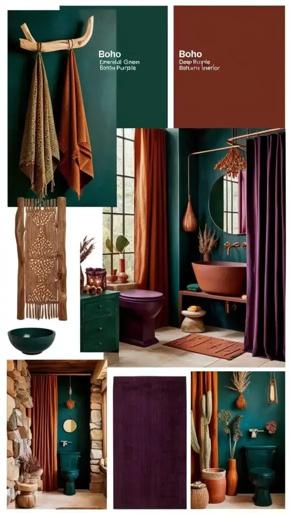 Lovely boho colors for a deep Turkish or Moroccan boho-style bathroom.