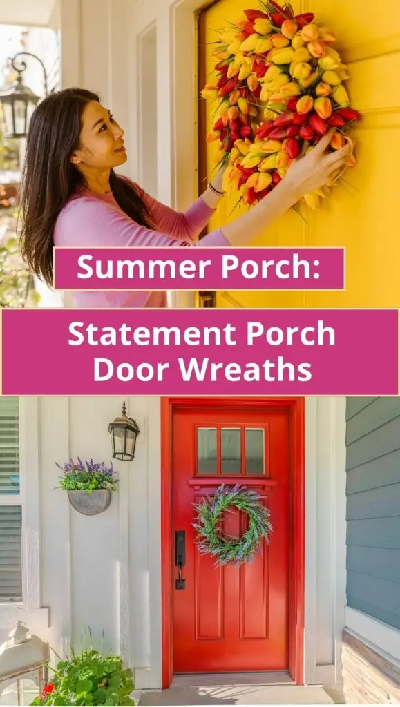 statement door wreath for summer porch