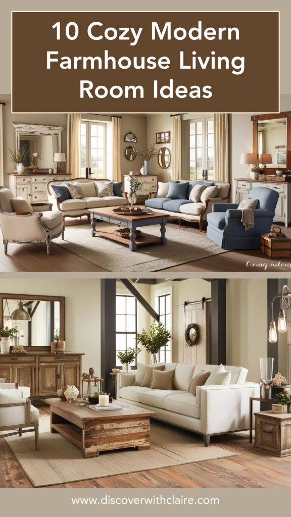 10 Cozy Modern Farmhouse Living Room Ideas